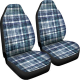 Plaid Denim Jeans Pattern Print Universal Fit Car Seat Covers 102422
