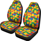Plastic Building Blocks Pattern Print Universal Fit Car Seat Covers 102422