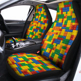 Plastic Building Blocks Pattern Print Universal Fit Car Seat Covers 102422
