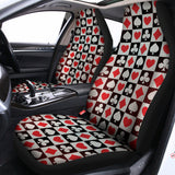 Playing Card Suits Check Pattern Print Universal Fit Car Seat Covers 102422