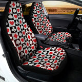 Playing Card Suits Check Pattern Print Universal Fit Car Seat Covers 102422