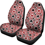 Playing Card Suits Plaid Pattern Print Universal Fit Car Seat Covers 102422