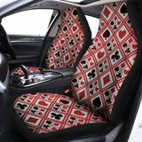 Playing Card Suits Plaid Pattern Print Universal Fit Car Seat Covers 102422