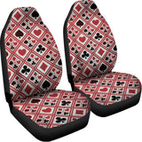 Playing Card Suits Plaid Pattern Print Universal Fit Car Seat Covers 102422