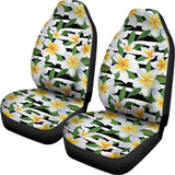 Plumeria Flower Striped Pattern Print Universal Fit Car Seat Covers 102422