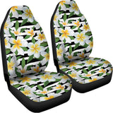 Plumeria Flower Striped Pattern Print Universal Fit Car Seat Covers 102422