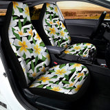 Plumeria Flower Striped Pattern Print Universal Fit Car Seat Covers 102422