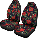Poinsettia Flower Pattern Print Universal Fit Car Seat Covers 102422