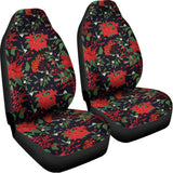 Poinsettia Flower Pattern Print Universal Fit Car Seat Covers 102422