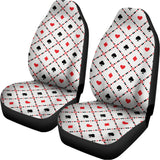 Poker Playing Card Suits Pattern Print Universal Fit Car Seat Covers 102422