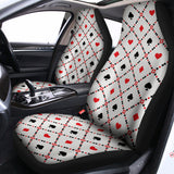 Poker Playing Card Suits Pattern Print Universal Fit Car Seat Covers 102422