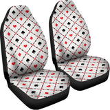 Poker Playing Card Suits Pattern Print Universal Fit Car Seat Covers 102422