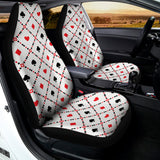 Poker Playing Card Suits Pattern Print Universal Fit Car Seat Covers 102422