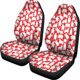Polar Bear And Snowflake Pattern Print Universal Fit Car Seat Covers 102422