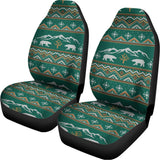 Polar Bear Knitted Pattern Print Universal Fit Car Seat Covers 102422