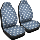 Polka Dot Denim Jeans Pattern Print Universal Fit Car Seat Covers 102422