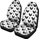 Polka Dot Rooster Pattern Print Universal Fit Car Seat Covers 102422