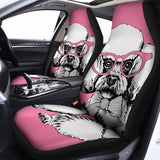 Poodle With Glasses Print Universal Fit Car Seat Covers 102422