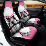 Poodle With Glasses Print Universal Fit Car Seat Covers 102422