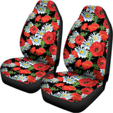 Poppy And Chamomile Pattern Print Universal Fit Car Seat Covers 102422