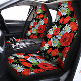 Poppy And Chamomile Pattern Print Universal Fit Car Seat Covers 102422