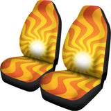 Psychedelic Burning Sun Print Universal Fit Car Seat Covers 102422