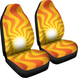 Psychedelic Burning Sun Print Universal Fit Car Seat Covers 102422