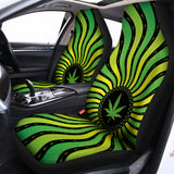 Psychedelic Cannabis Leaf Print Universal Fit Car Seat Covers 102422