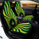 Psychedelic Cannabis Leaf Print Universal Fit Car Seat Covers 102422