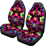 Psychedelic Ethnic Trippy Print Universal Fit Car Seat Covers 102422