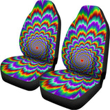 Psychedelic Expansion Optical Illusion Universal Fit Car Seat Covers 102422