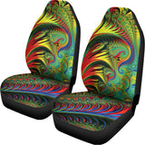 Psychedelic Fractal Print Universal Fit Car Seat Covers 102422