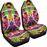 Psychedelic Hippie Peace Sign Print Universal Fit Car Seat Covers 102422
