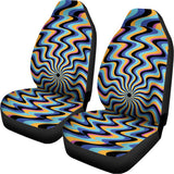 Psychedelic Illusory Motion Print Universal Fit Car Seat Covers 102422