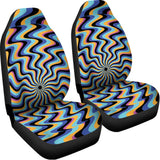 Psychedelic Illusory Motion Print Universal Fit Car Seat Covers 102422