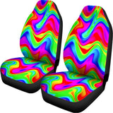 Psychedelic Rainbow Trippy Print Universal Fit Car Seat Covers 102422