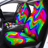 Psychedelic Rainbow Trippy Print Universal Fit Car Seat Covers 102422