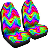 Psychedelic Rainbow Trippy Print Universal Fit Car Seat Covers 102422