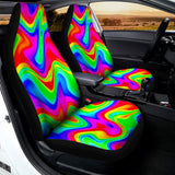 Psychedelic Rainbow Trippy Print Universal Fit Car Seat Covers 102422