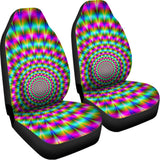 Psychedelic Rave Optical Illusion Universal Fit Car Seat Covers 102422
