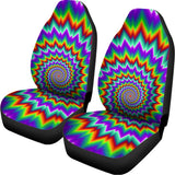 Psychedelic Spiral Optical Illusion Universal Fit Car Seat Covers 102422