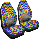 Psychedelic Wave Optical Illusion Universal Fit Car Seat Covers 102422
