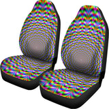 Psychedelic Web Optical Illusion Universal Fit Car Seat Covers 102422