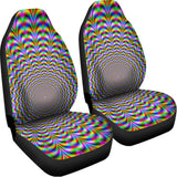 Psychedelic Web Optical Illusion Universal Fit Car Seat Covers 102422
