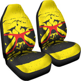 Pug With Glasses Portrait Print Universal Fit Car Seat Covers 102422