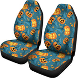 Pumpkin With Witch Hat Pattern Print Universal Fit Car Seat Covers 102422