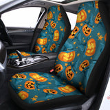 Pumpkin With Witch Hat Pattern Print Universal Fit Car Seat Covers 102422