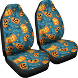 Pumpkin With Witch Hat Pattern Print Universal Fit Car Seat Covers 102422