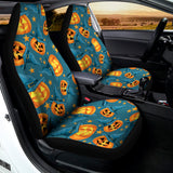 Pumpkin With Witch Hat Pattern Print Universal Fit Car Seat Covers 102422