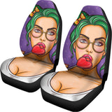 Punk Girl And Lollipop Print Universal Fit Car Seat Covers 102422